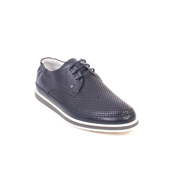 ROBERTO SERPENTINI 1826 Navy Perforated Leather Lace-Up Shoes